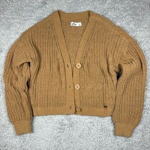 Hollister Sweater Womens Small Cardigan Button Up Oversized Cropped Slouchy Knit